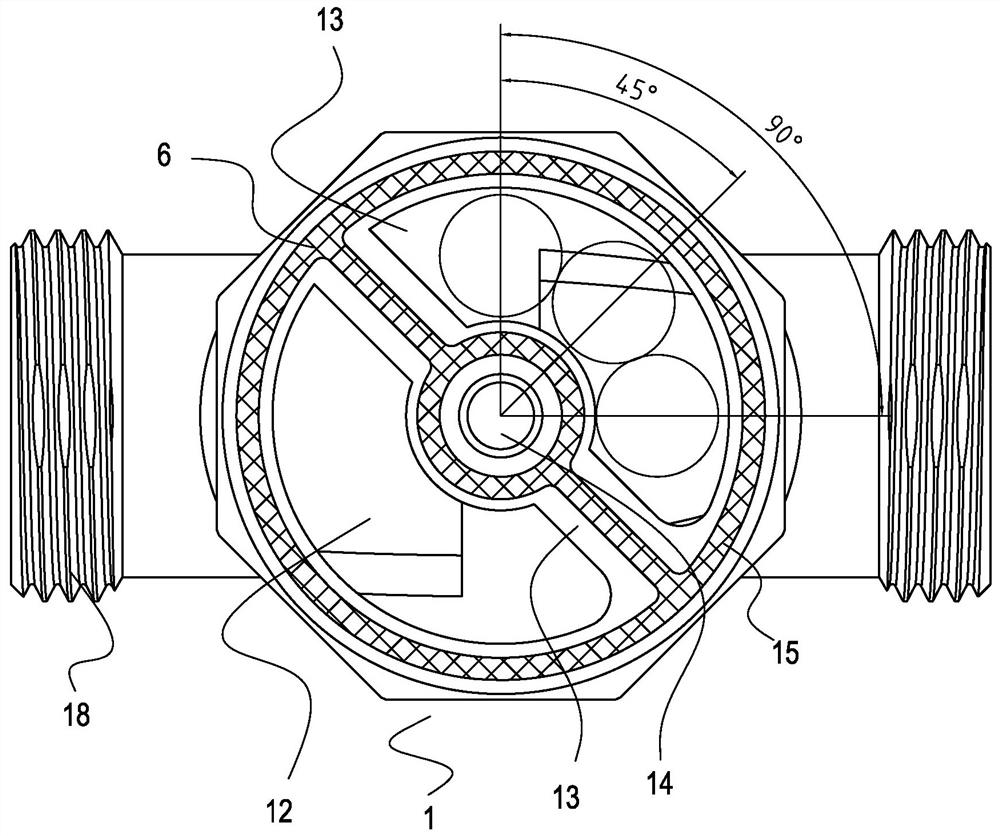 An octagonal positioning magnetic filter