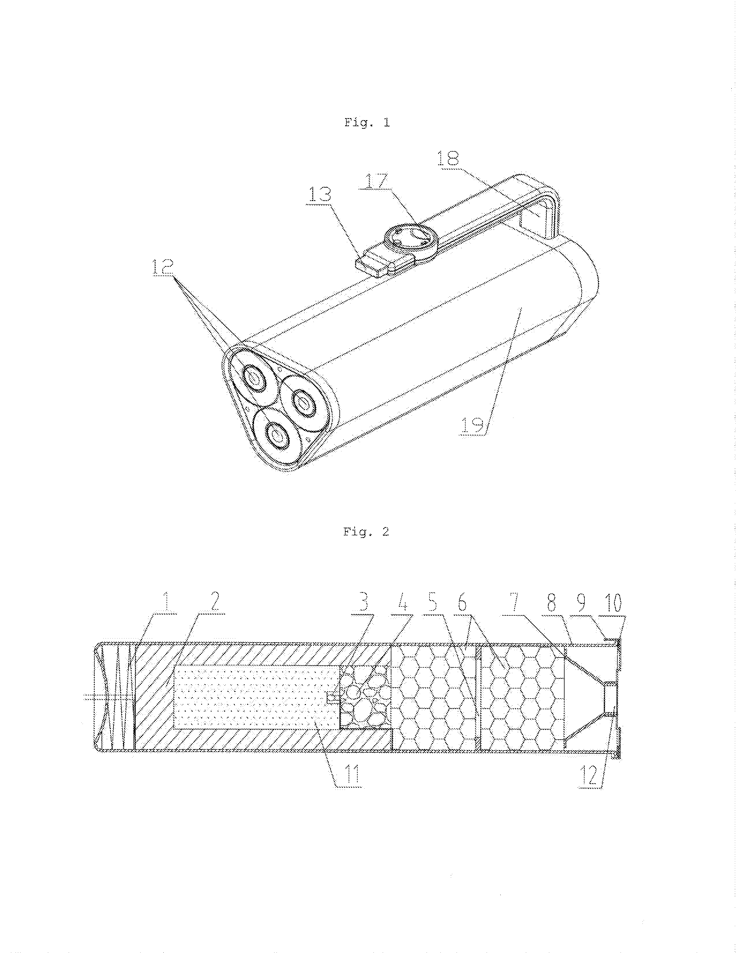 Handheld aerosol fire extinguishing apparatus