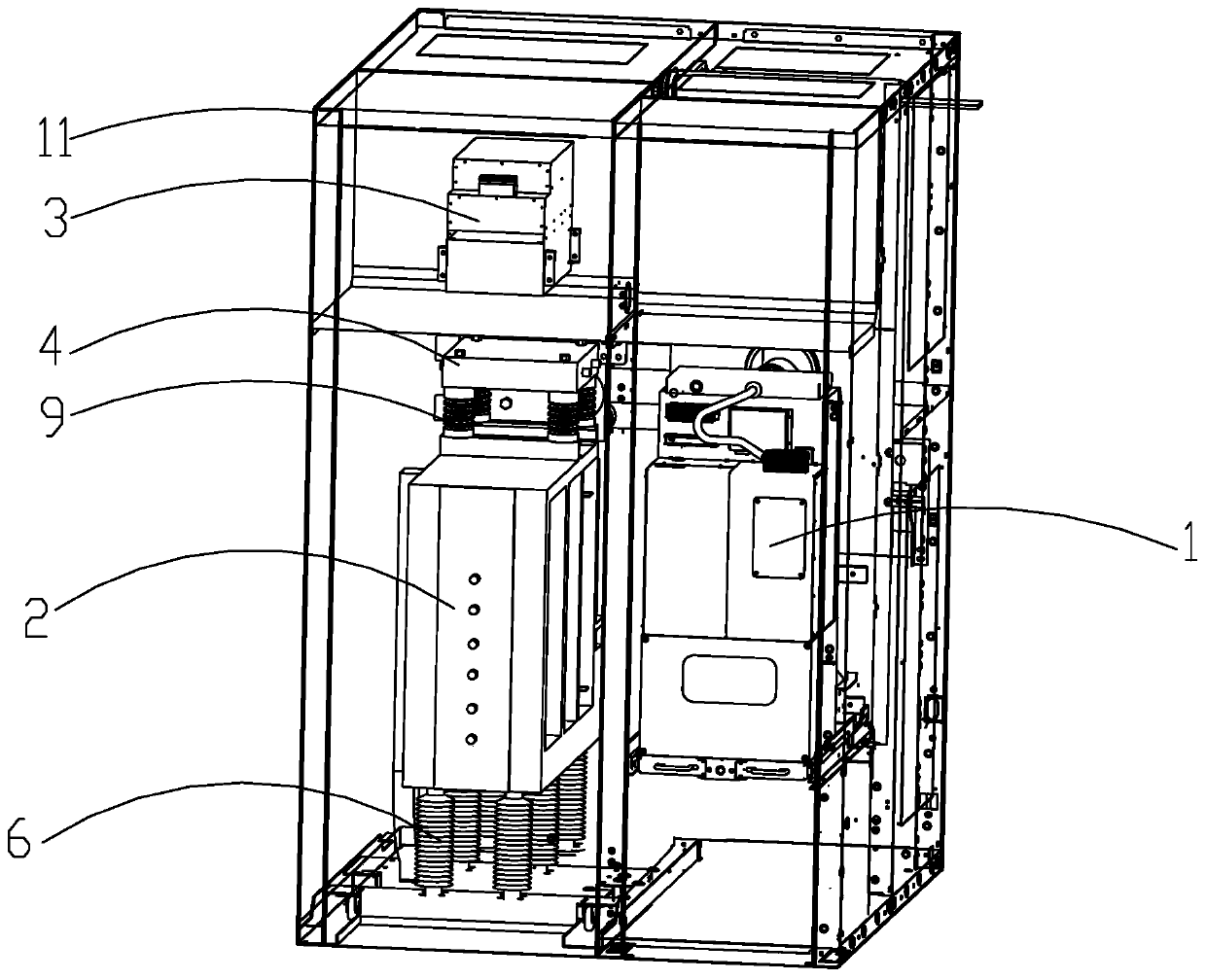 Magnetic coupling type distribution network mechanical load switch cabinet