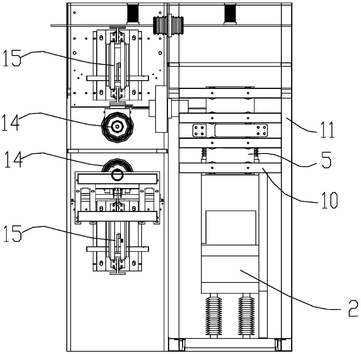 Magnetic coupling type distribution network mechanical load switch cabinet