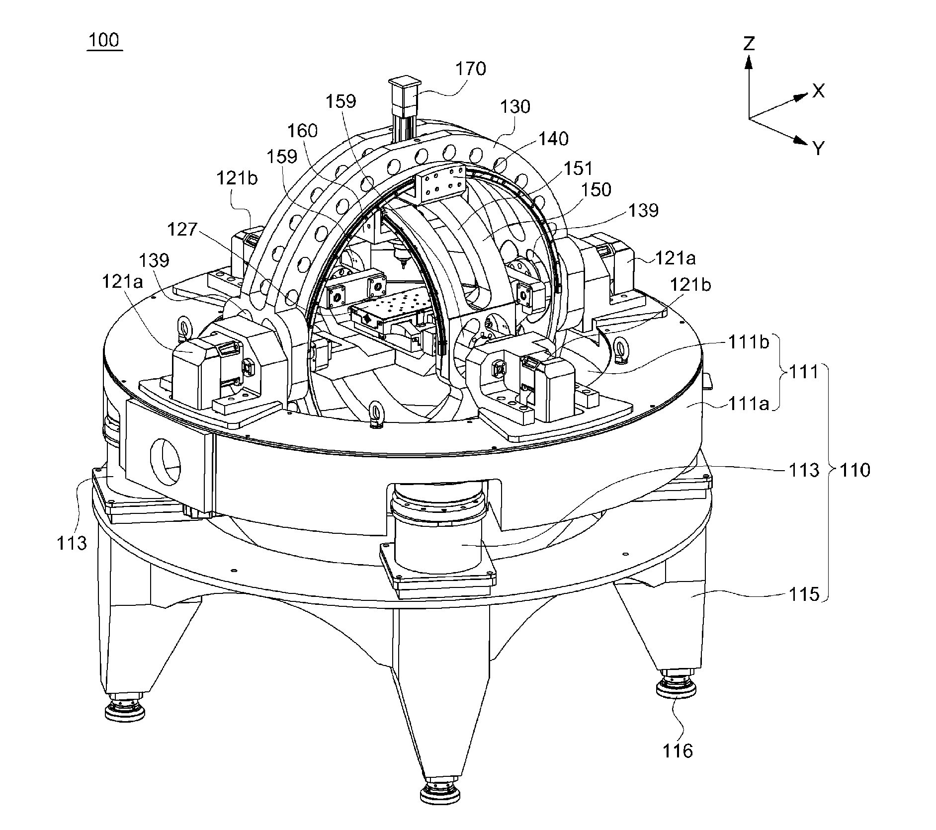 Variable machine tool capable of multi-axis machining