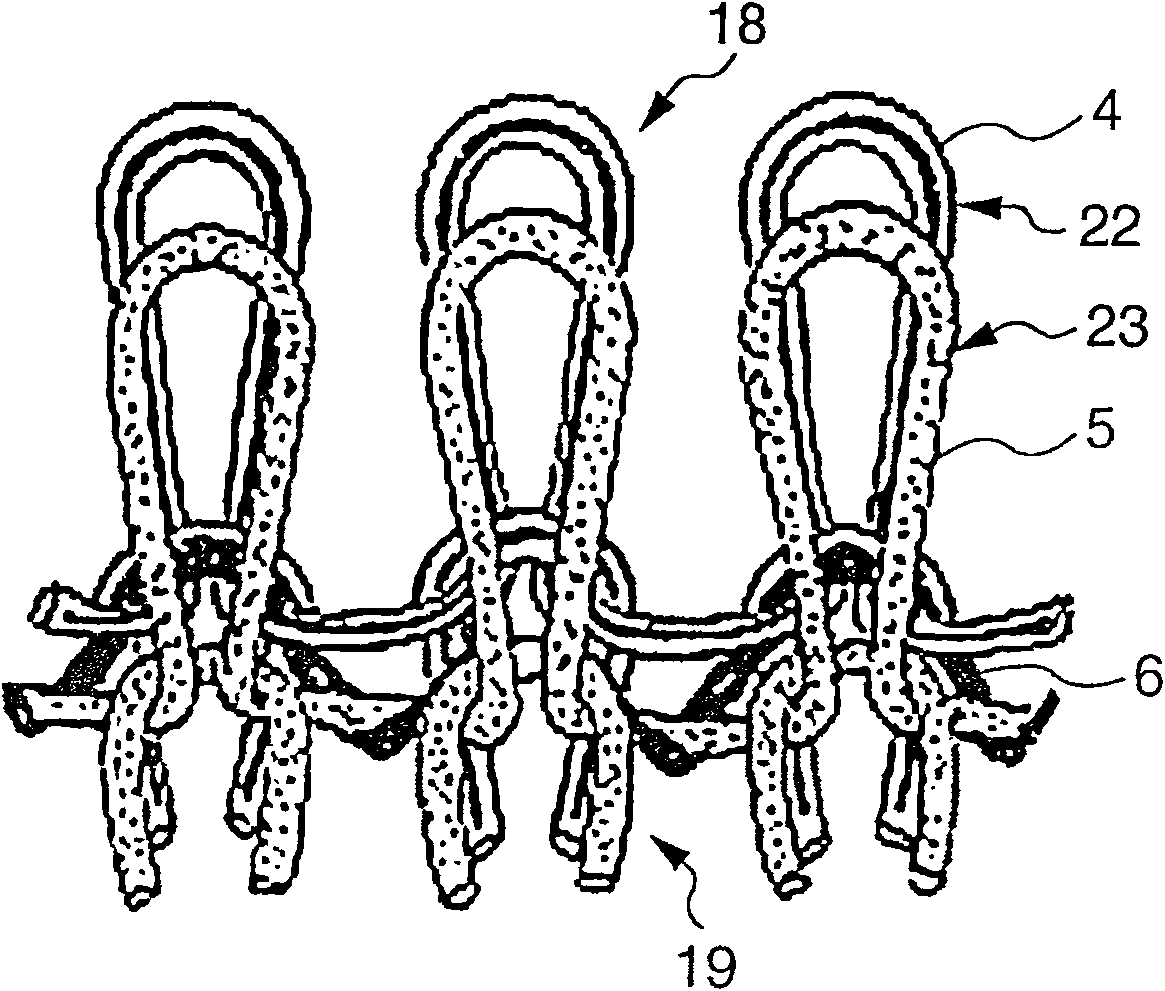 Elastic knitting fabric having multilayer structure and method for producing the fabric