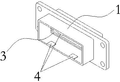 Snap spring fixing type rectangular electric connector