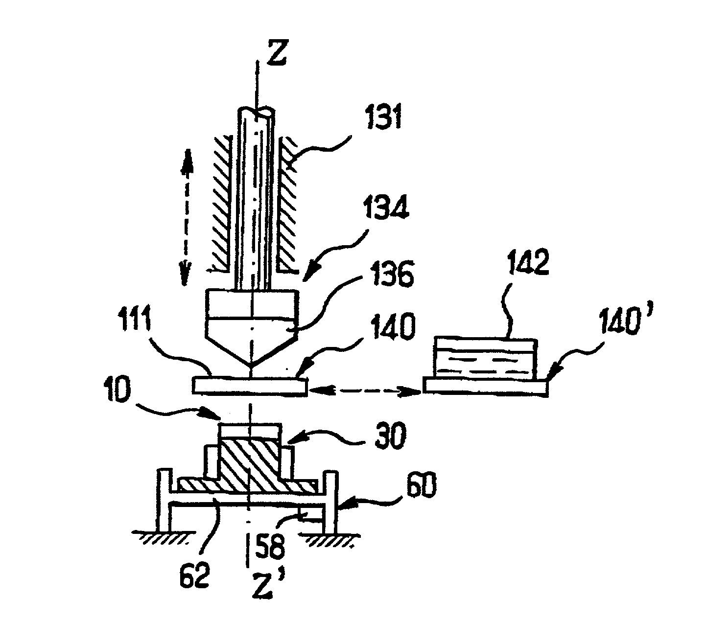 Chip holding arrangement, pad printing system incorporating the arrangement, and method of pad pringting a chip using the arrangement