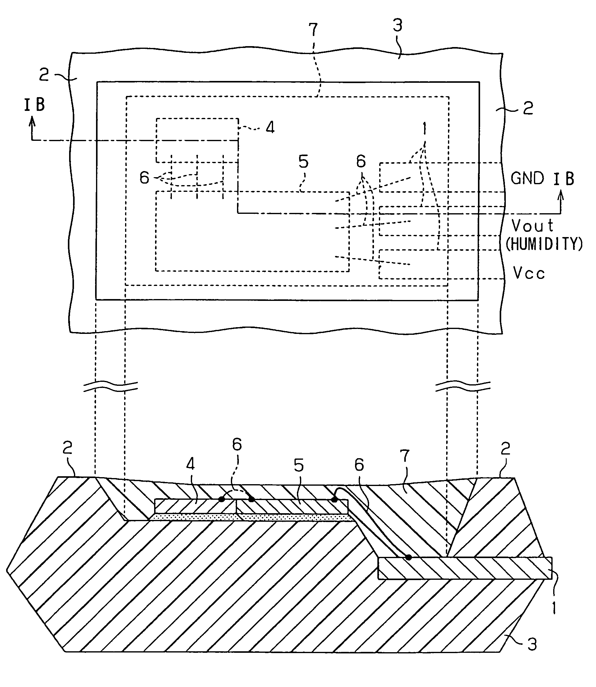 Humidity sensor and composite sensor having humidity detecting function