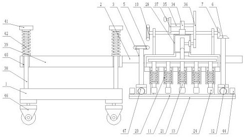 Flattening device for tile laying