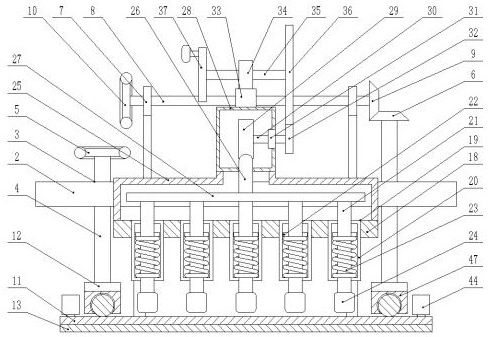 Flattening device for tile laying