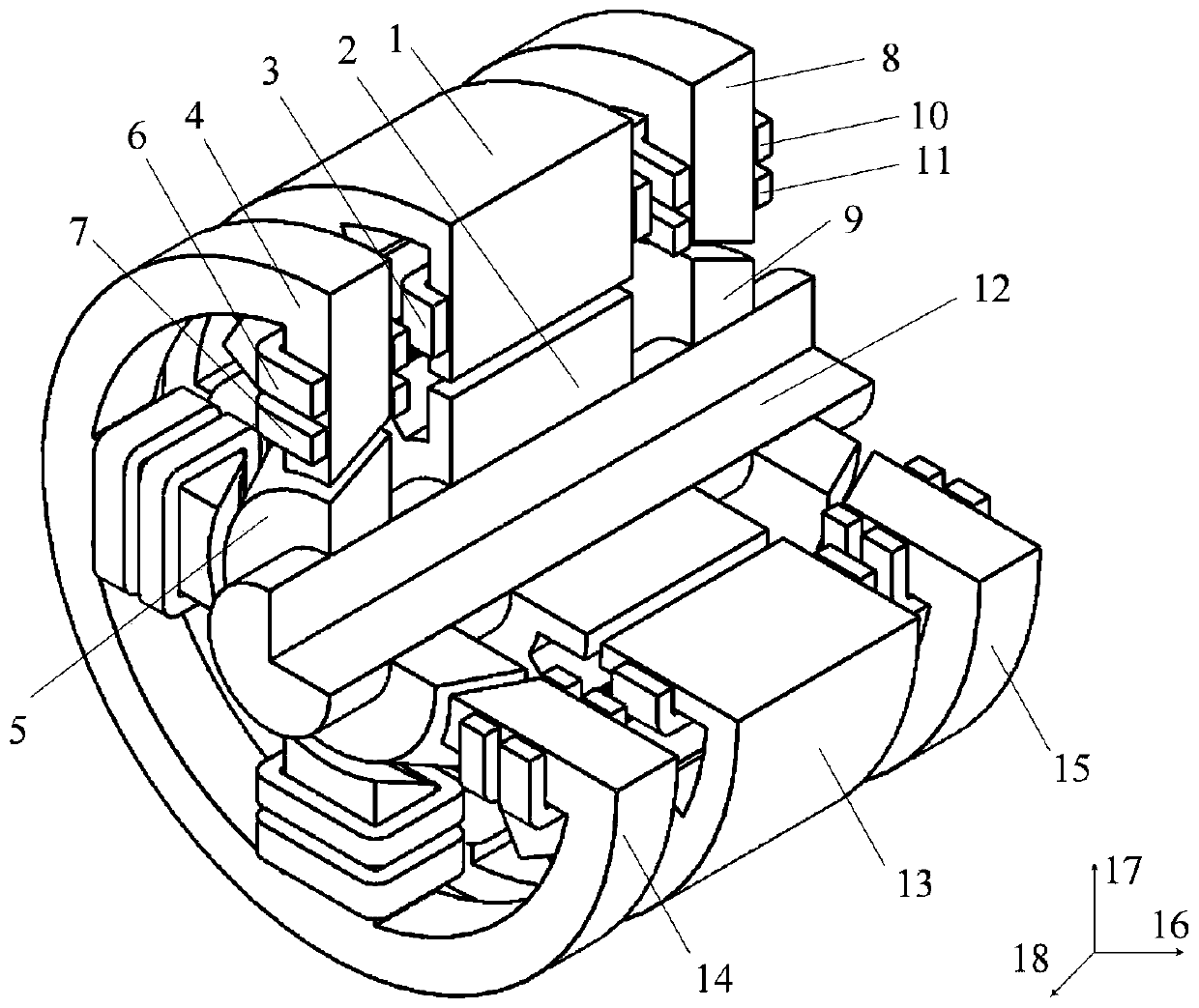 A five-degree-of-freedom conical magnetic levitation switched reluctance motor and its control method