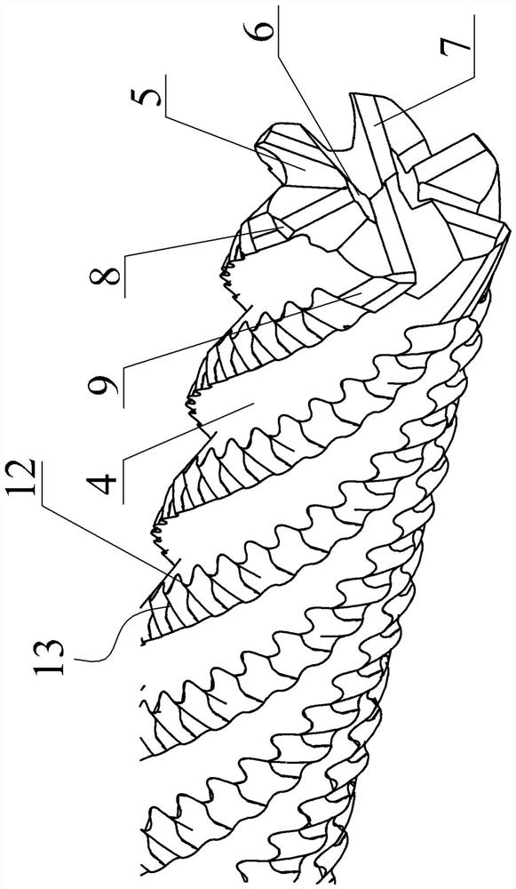 Wave-edge rough milling cutter for machining cast iron scroll plate