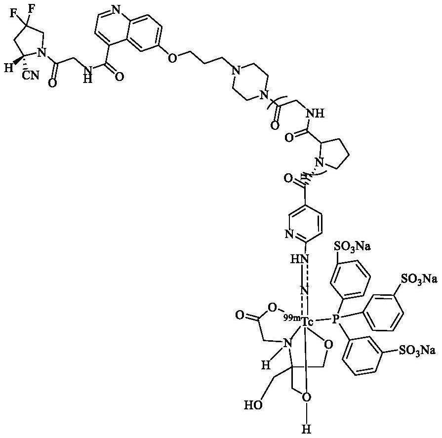 Technetium-99m labeled FAPI derivative modified by D-proline glycine containing polypeptide as well as preparation method and application of technetium-99m labeled FAPI derivative modified by D-proline glycine containing polypeptide