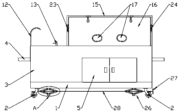 Mobile dissecting table for medical dissection