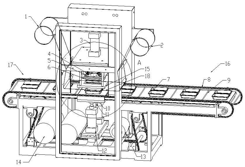 Continuous box type gas regulation packaging machine