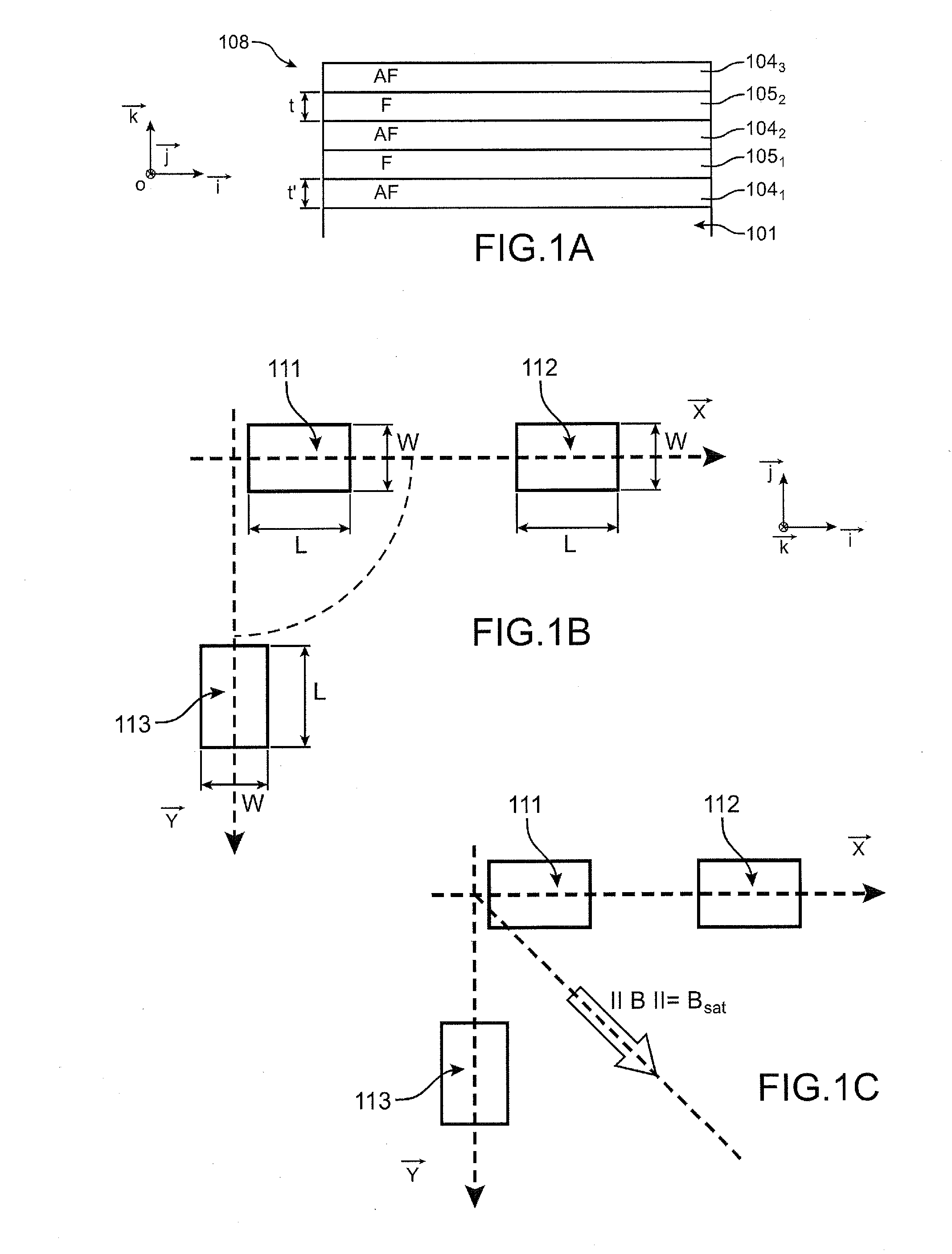 Production of a device comprising magnetic structures formed on one and the same substrate and having respective different magnetization orientations