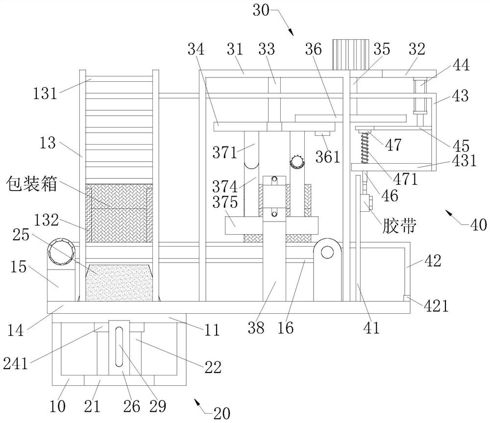 Automatic quick sealing equipment for express packaging box of storage sorting center