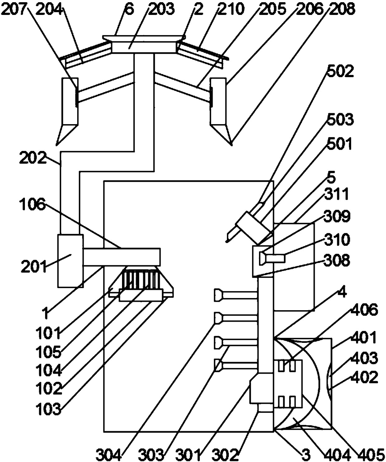 Household kitchen ventilation device based on fresh air circulation