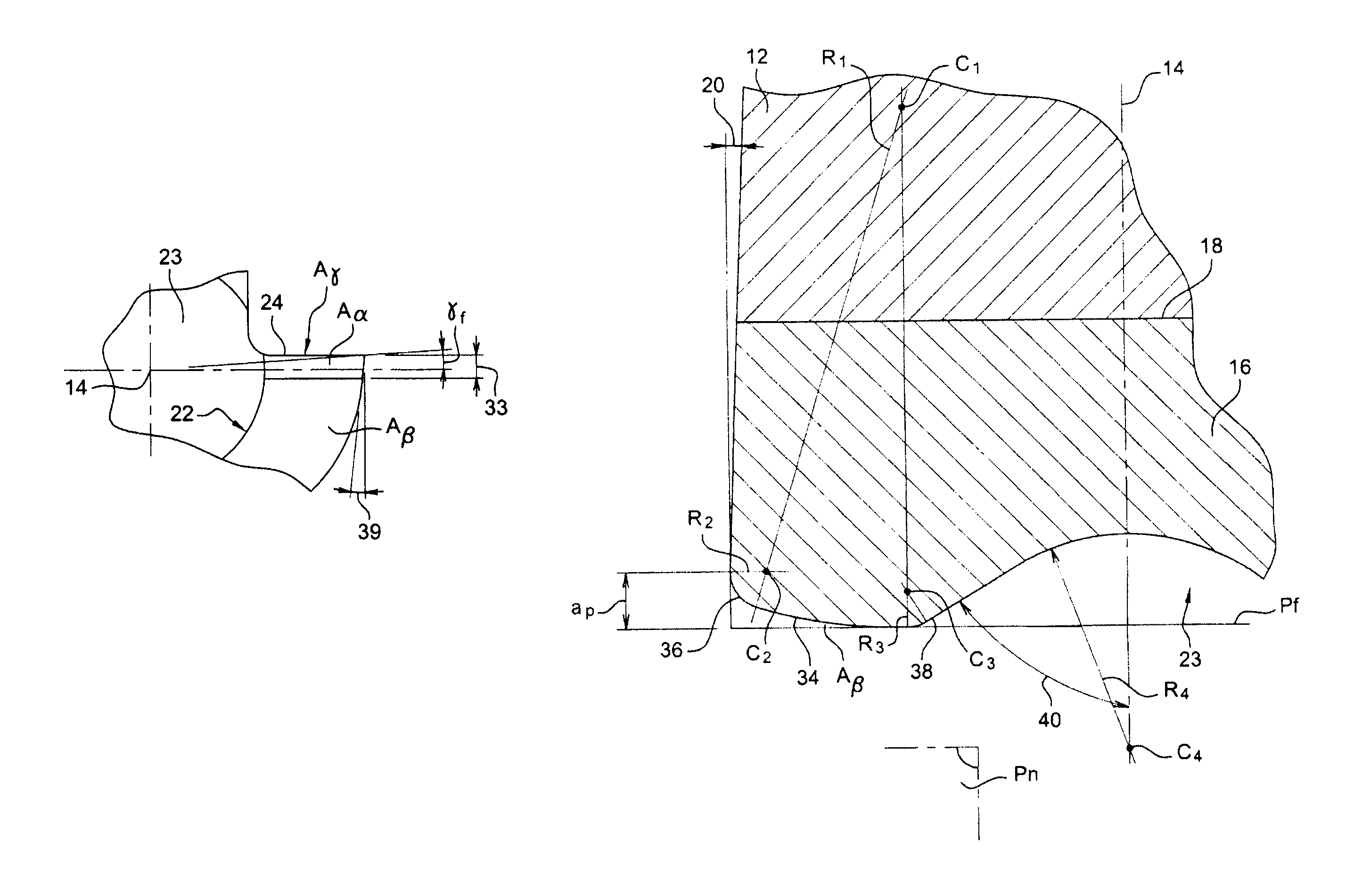 Slotting milling cutter for machining with a high feed and a low pass depth