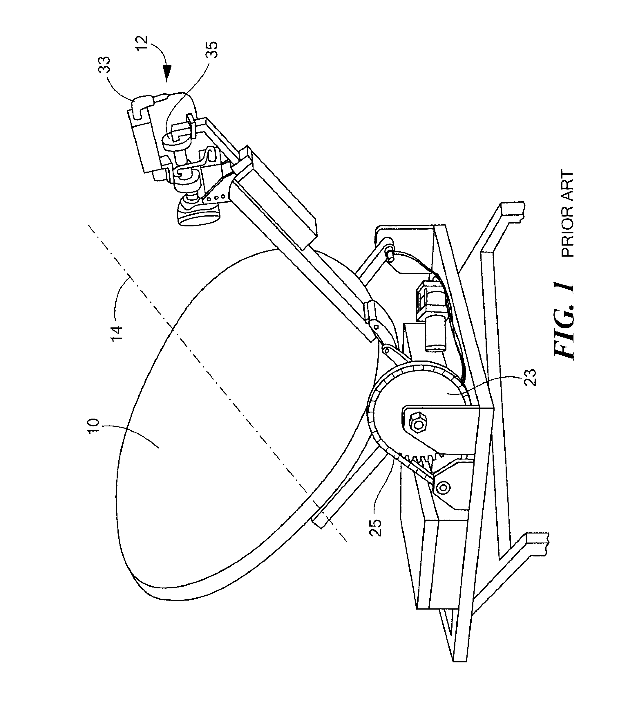 Antenna positioning system with automated skewed positioning