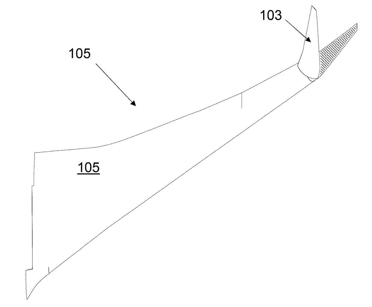 Interface between an outer end of a wing and a moveable wing tip device