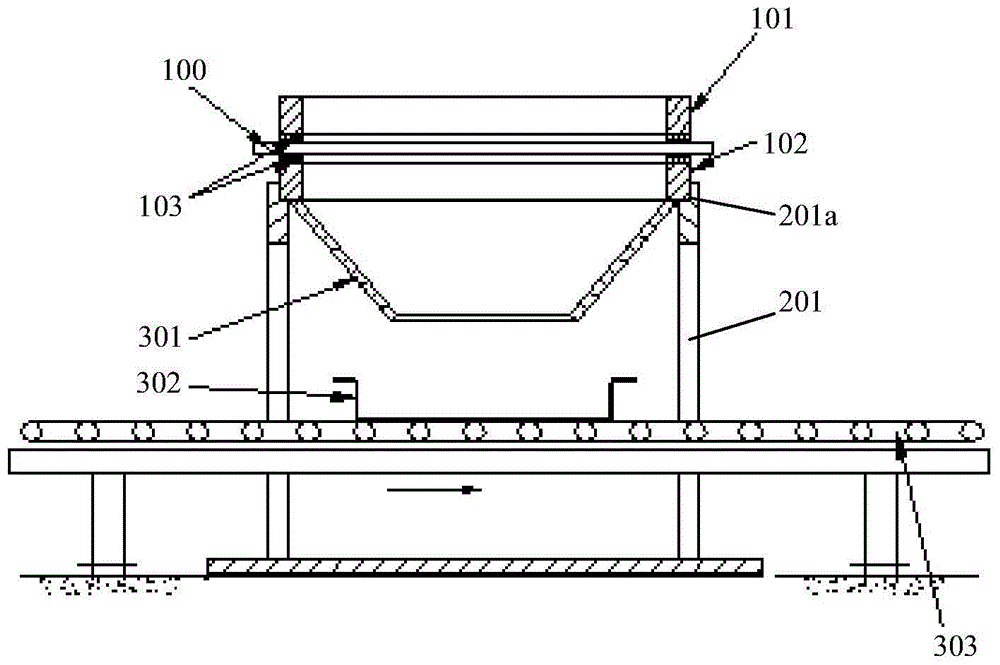 Glass fragment gathering device for automotive glass impact resistance experiment and method thereof