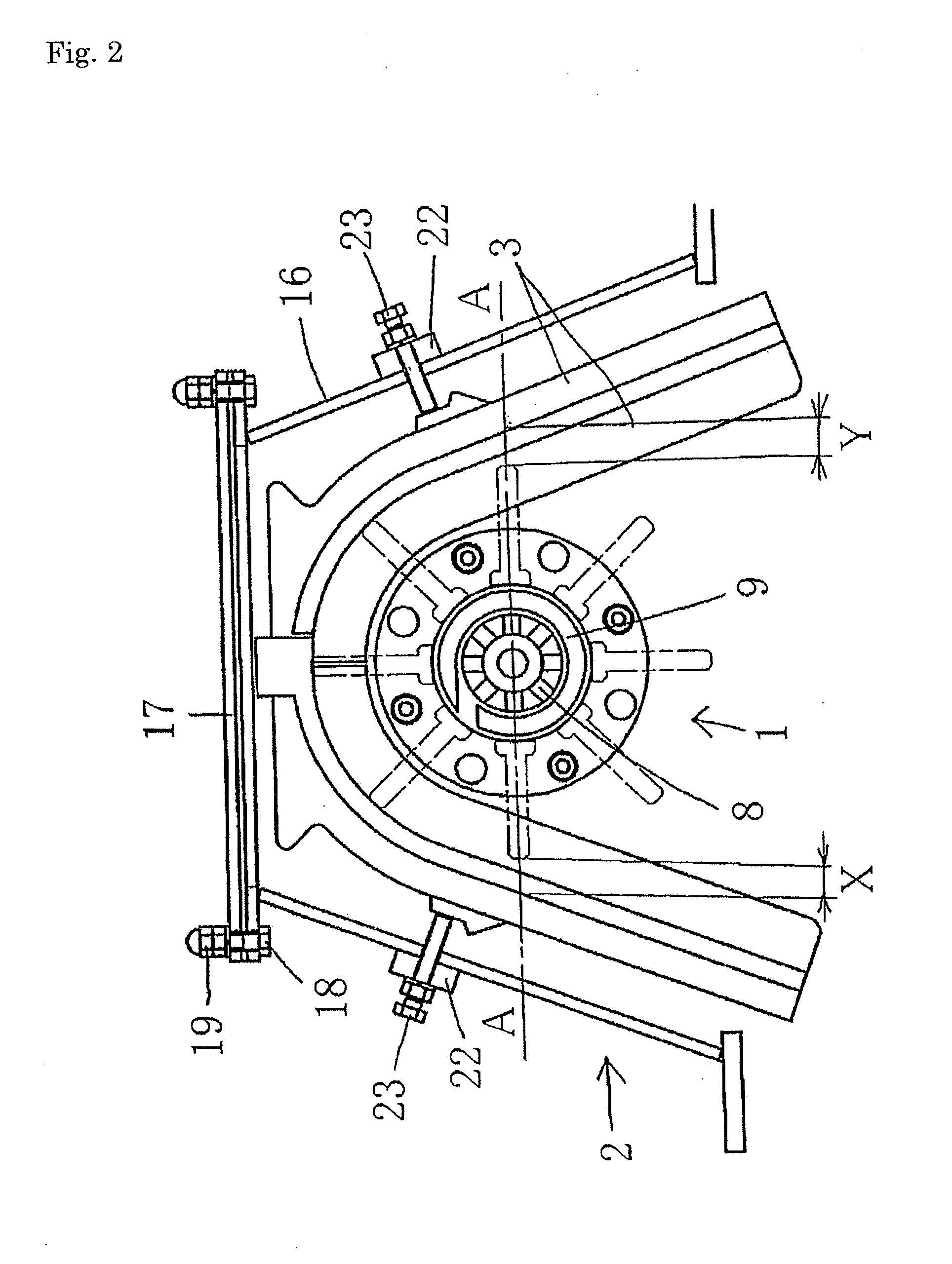 Machine for centrifugally shooting abrasives