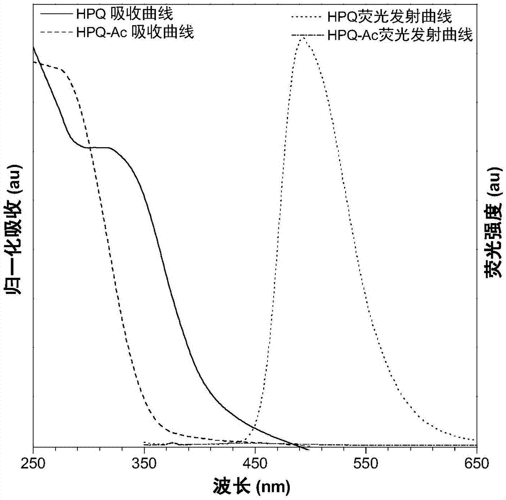 Fluorescent probe for detecting hydrazine or amine substance gas and preparation method thereof