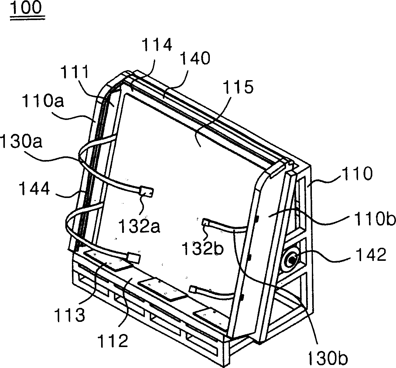 Packing container for flat display glass