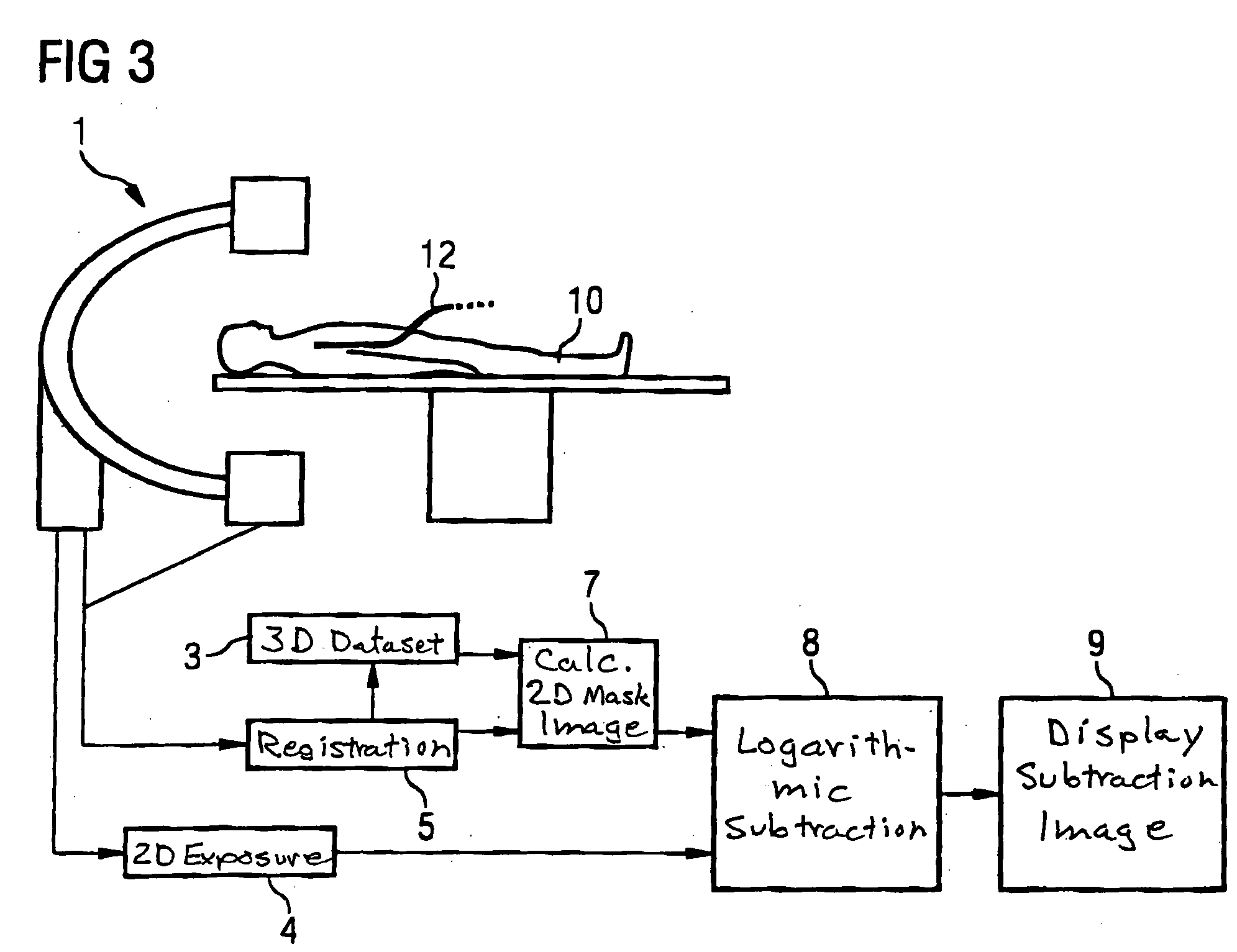 Method for imaging in a medical interventional procedure by image subtraction