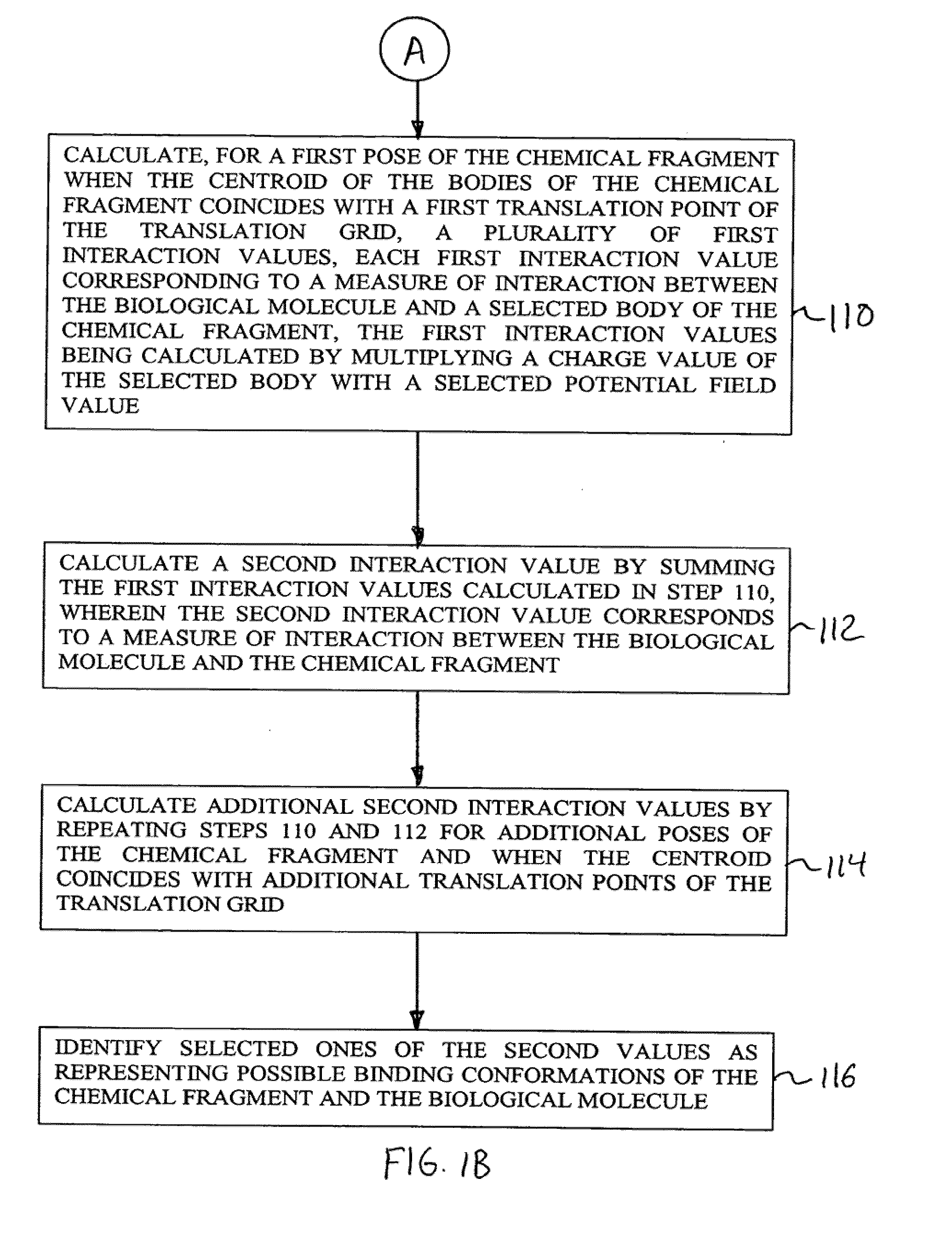 Method, system, and computer program product for identifying binding conformations of chemical fragments and biological molecules