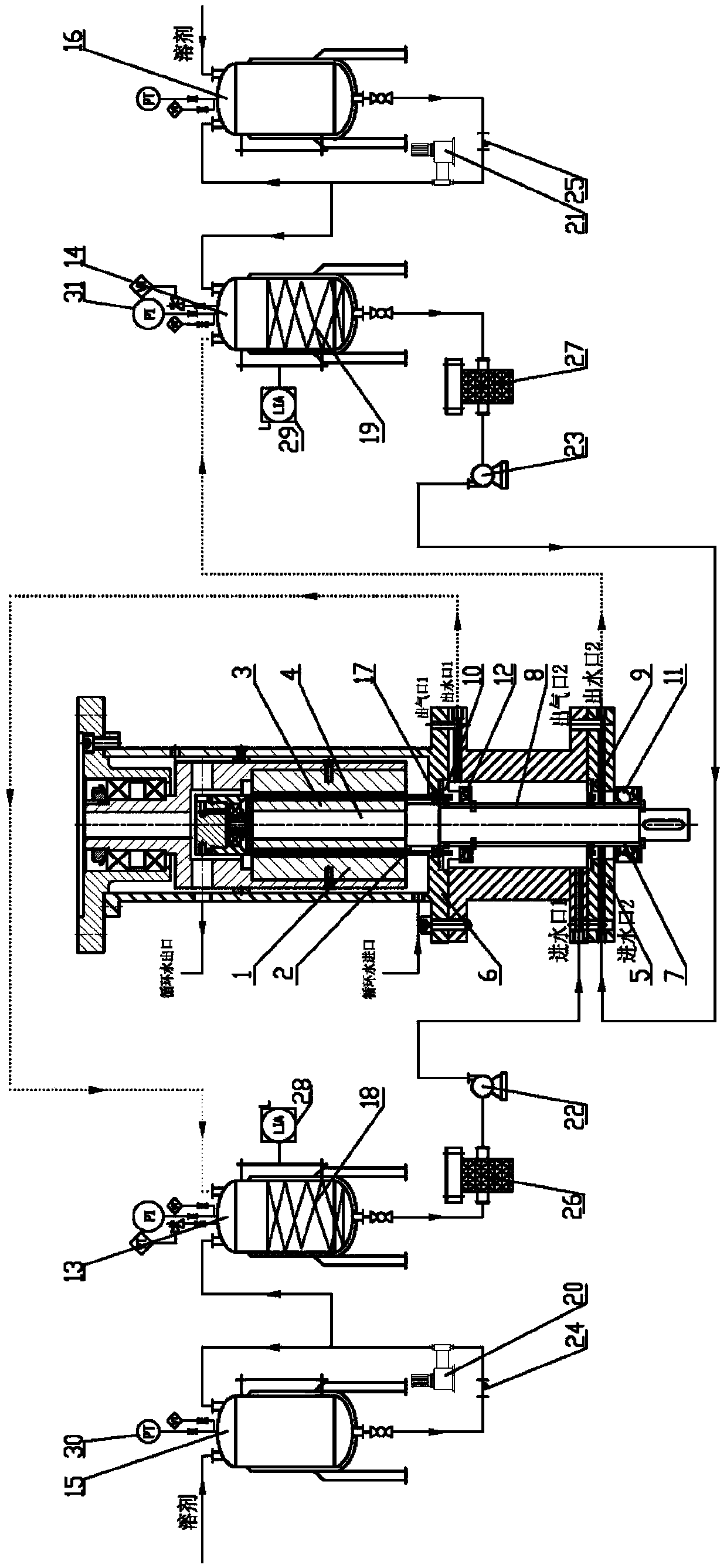 Combined sealing system for stirring shaft of reaction kettle and application of combined sealing system