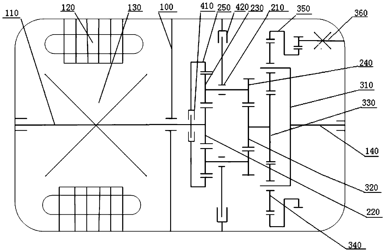 Ramp running gear-shifting control method based on two-stage planet gear set two-speed transmission