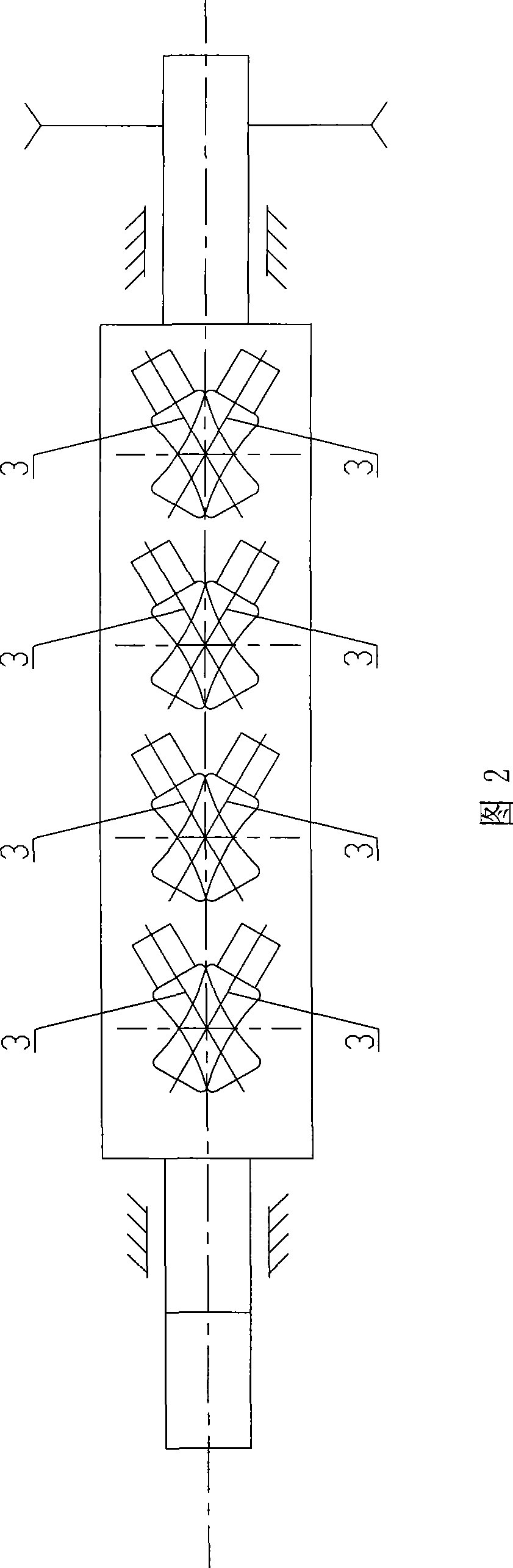 Planetary web roll rotating hub type flattening machine