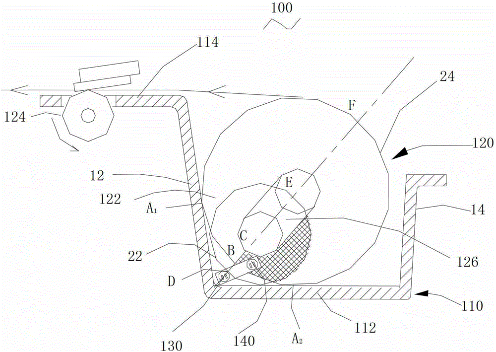 End-of-roll paper detection device, printing apparatus and detection method for end-of-roll paper