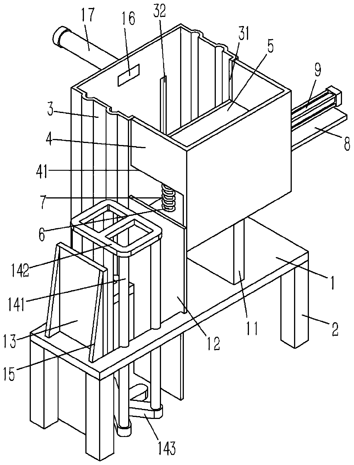 A recycling material box device for cutting capacitor legs