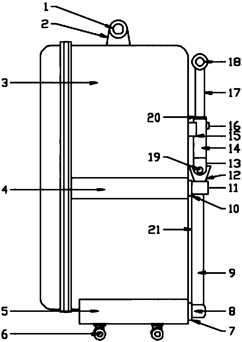 Labor-saving draw-bar box with expandable luggage rack