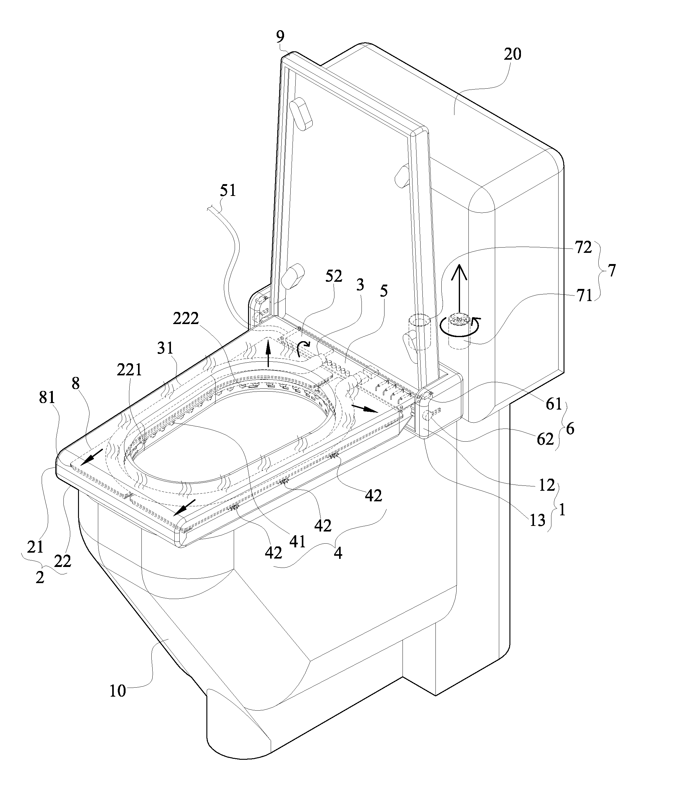 Sanitary toilet seat