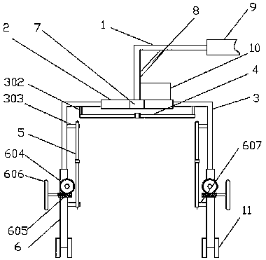 Vehicle-mounted type pruning device for highway central green belt