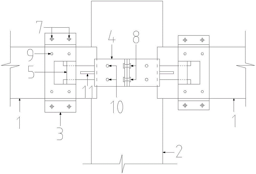 Steel assembling piece reinforcing device used for ancient wood building and allowing tenon and mortise joint to slip