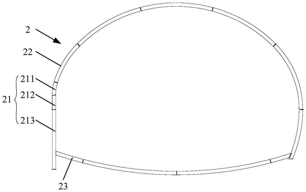 Arch frame structure of multi-arch tunnel and arrangement method of arch frame structure