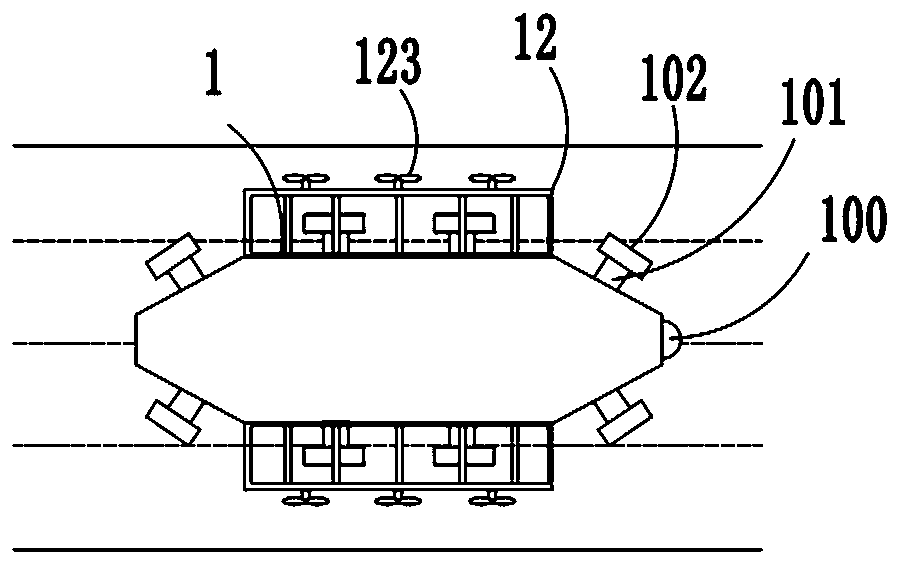 Overwater surveying and mapping device for ocean engineering surveying and mapping