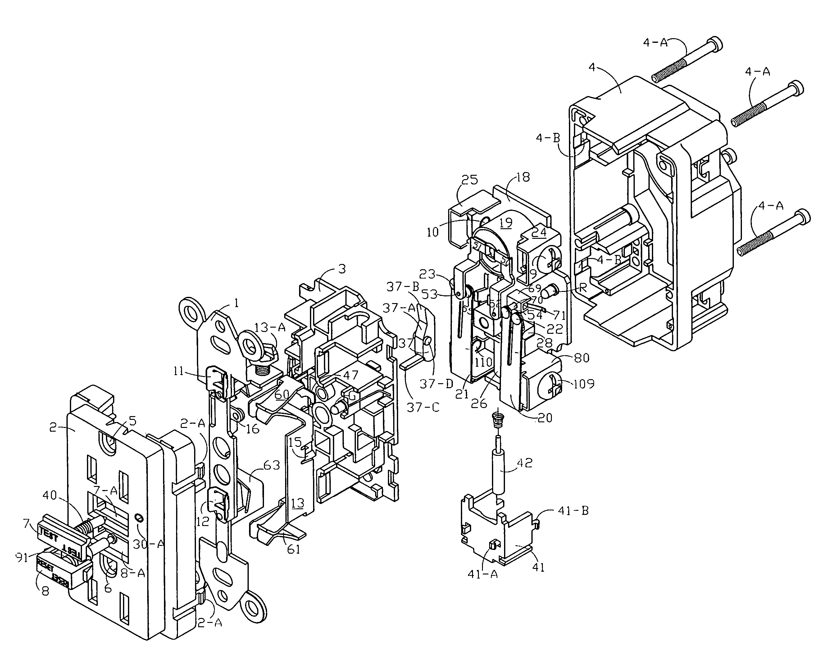 Circuit interrupting device with automatic end-of-life test