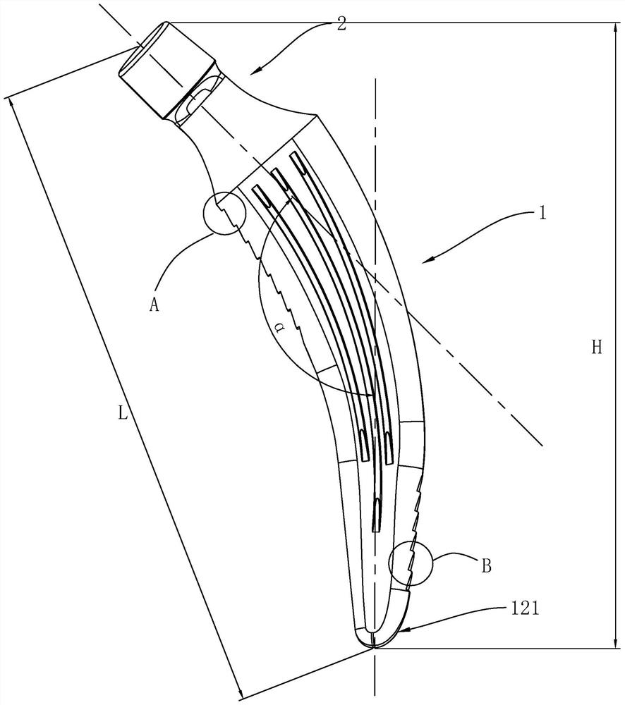 Hip joint prosthesis for use in femoral neck retention operation