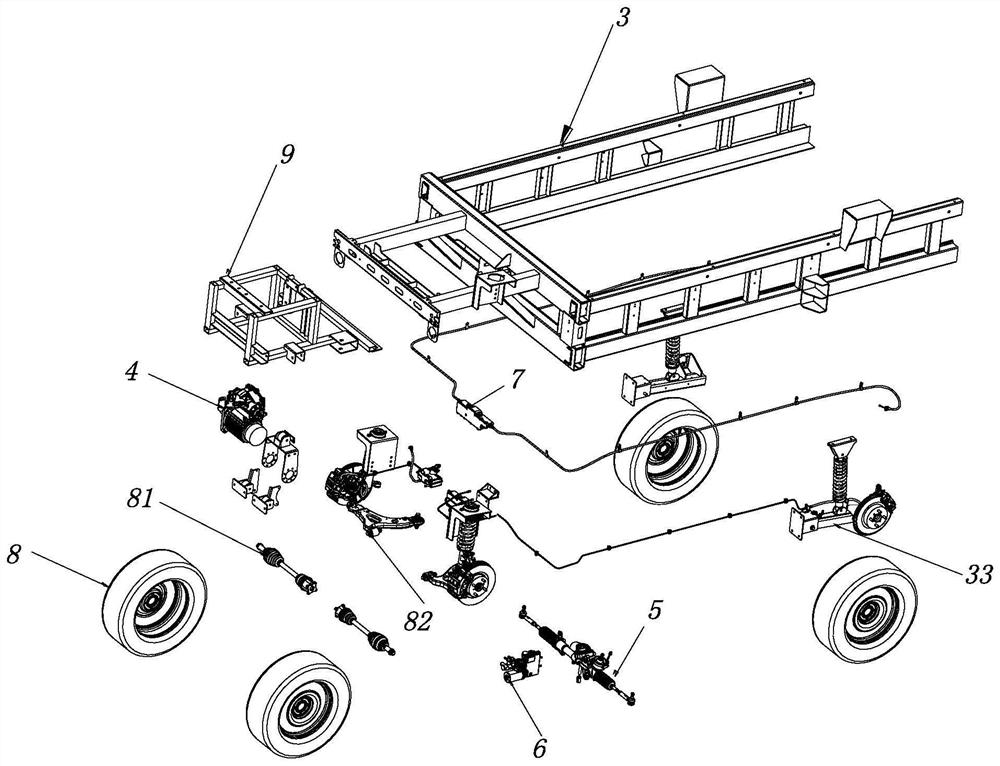 Chassis system and logistics vehicle