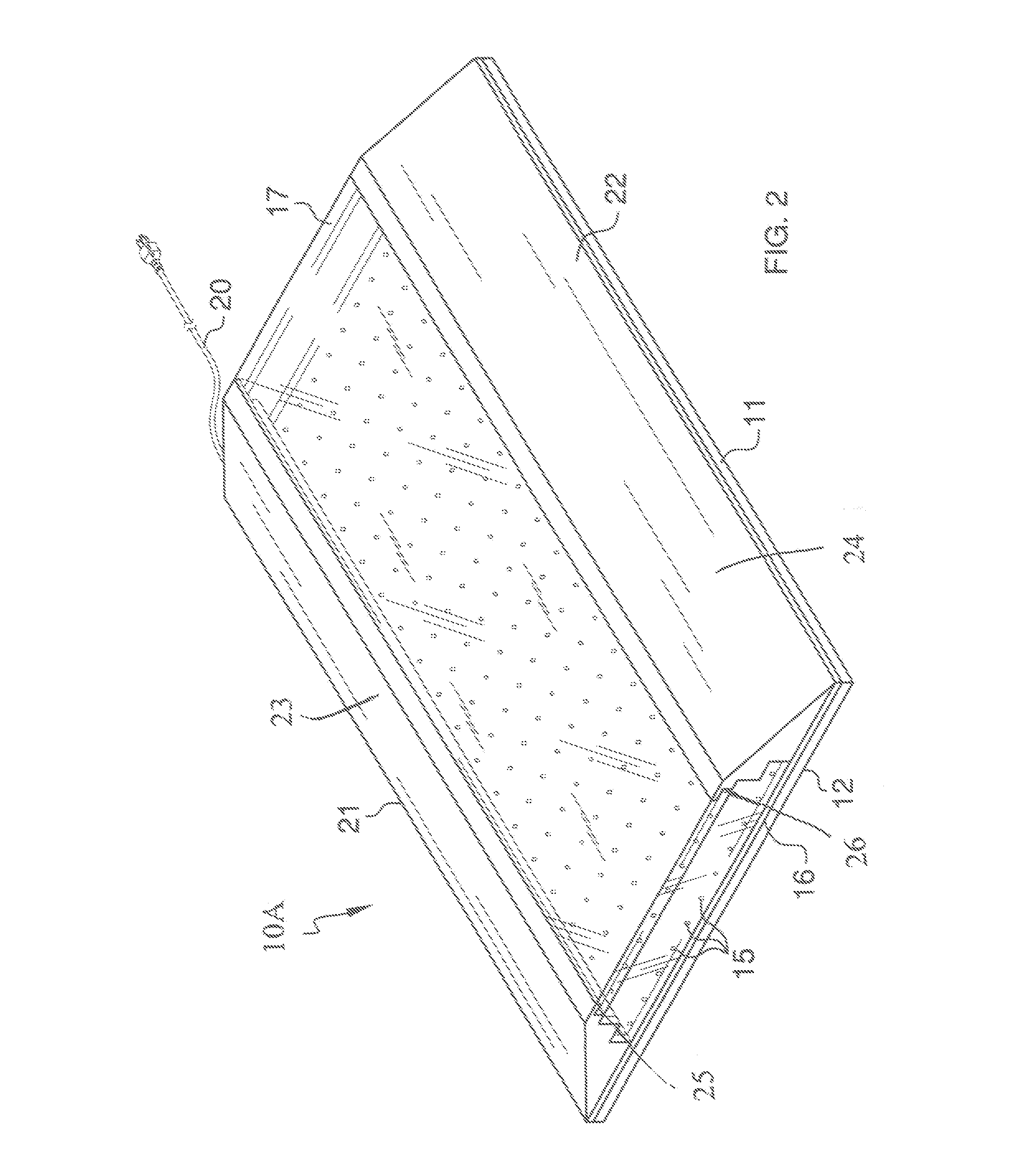 Modular lighted floor mat for use beneath equipment