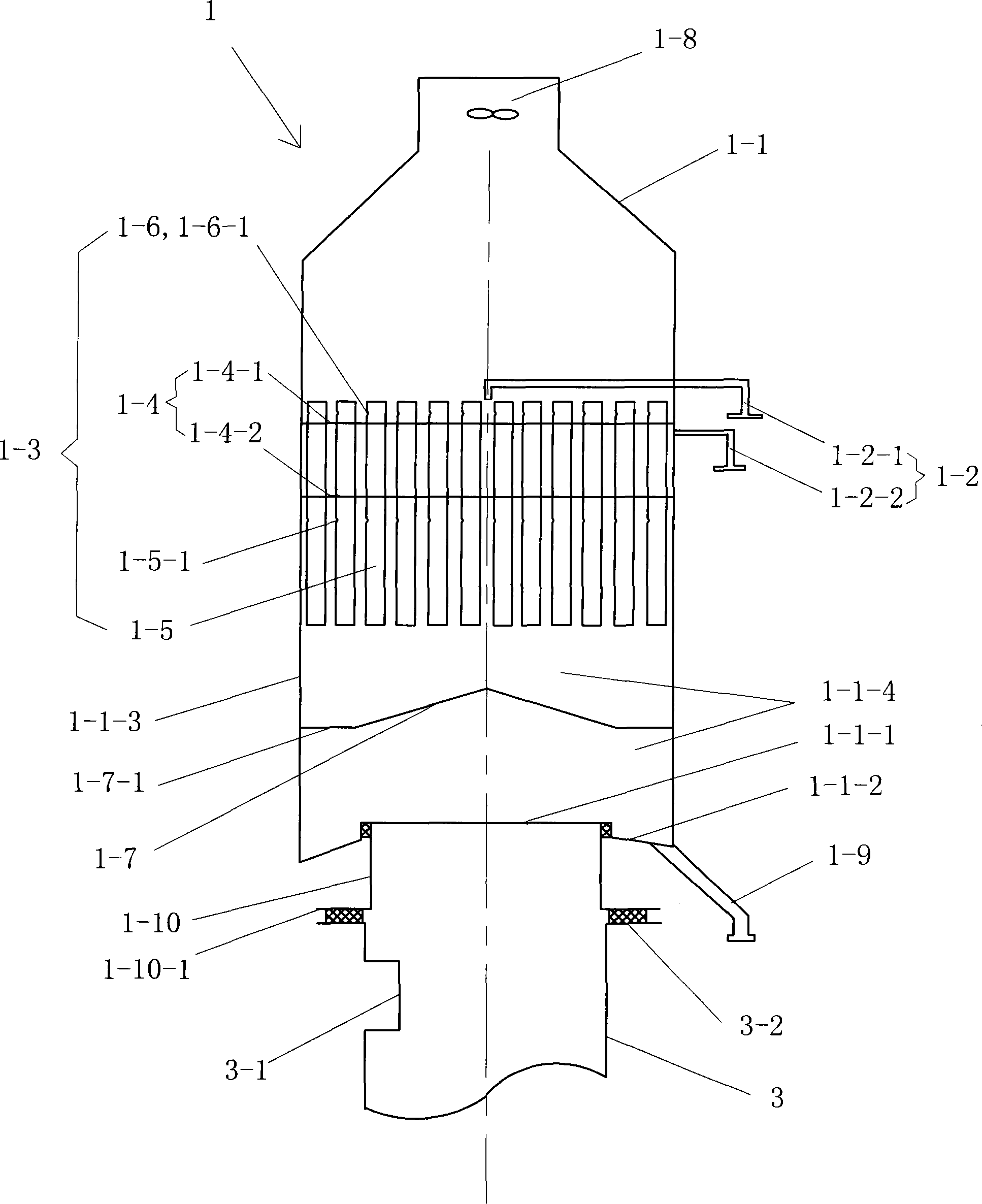 Desulfurization dust collector for industrial furnace