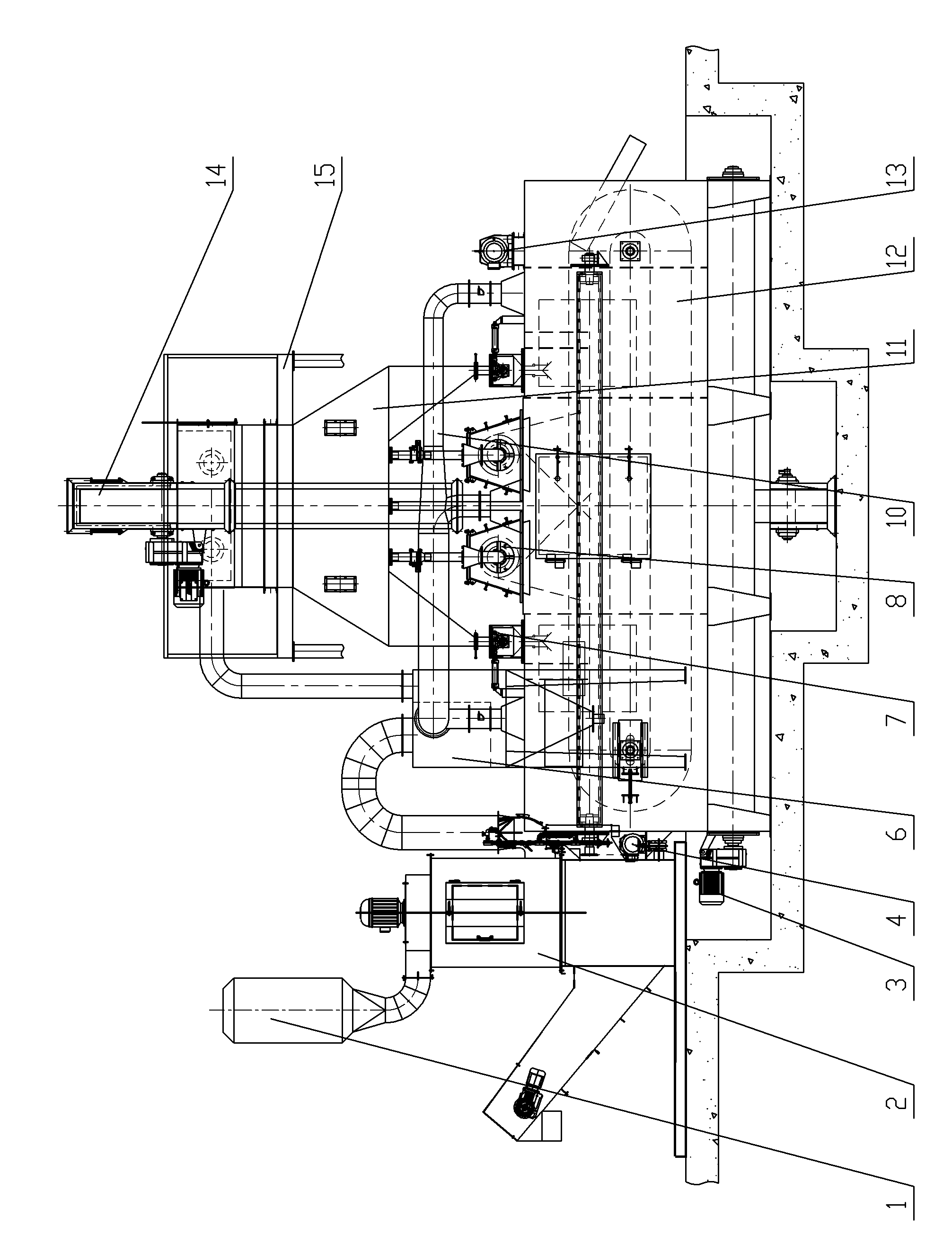 Energy-efficient spring reinforced shot blast machine