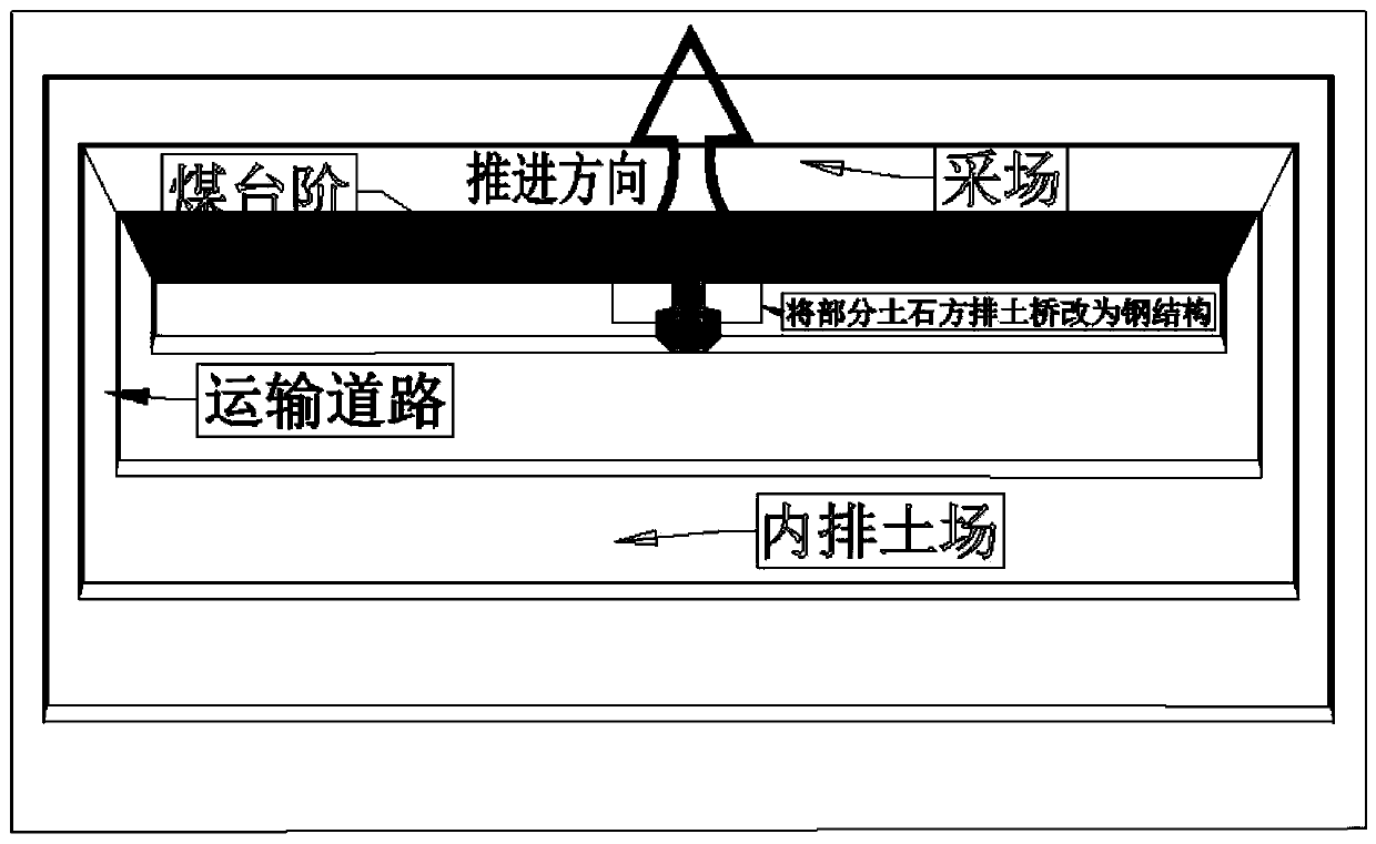 Self-moving vehicular bridge for connecting open-pit mine stope and inner waste dump