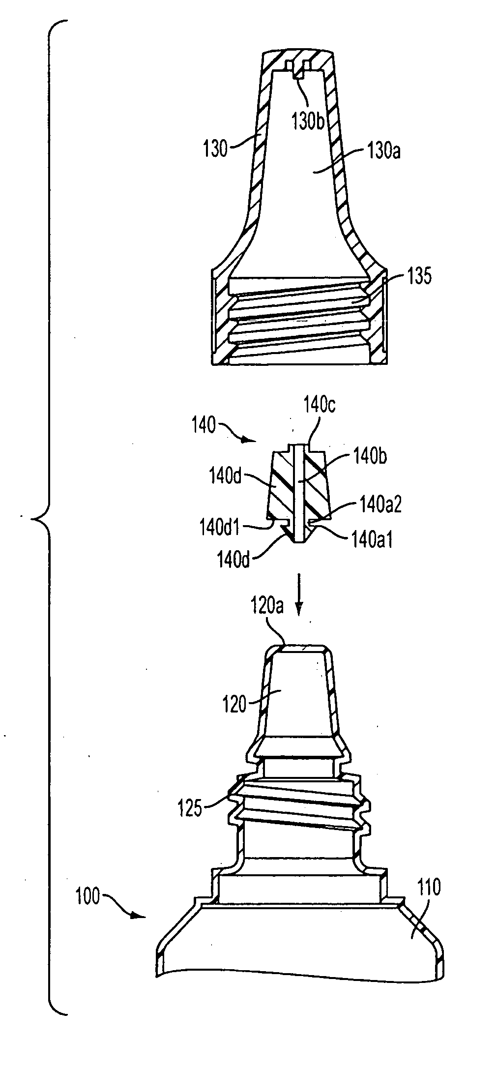 Tip arrangement for a dropper bottle