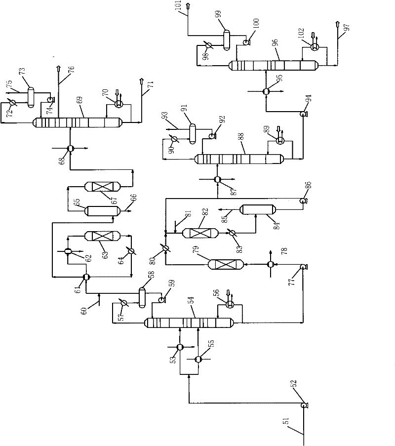 Separation process for preparing low-carbon alkene gases through conversion of methanol