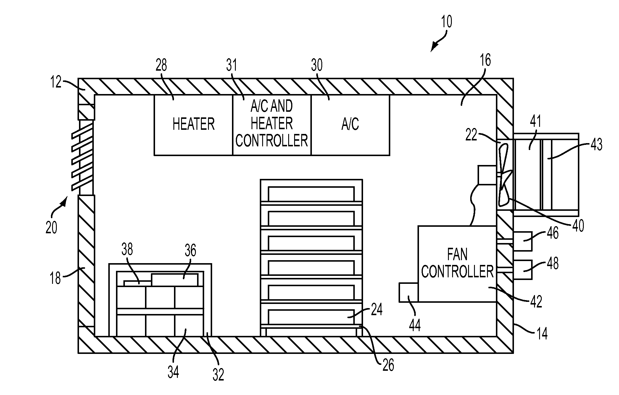 Enclosure and method of cooling same using ambient air