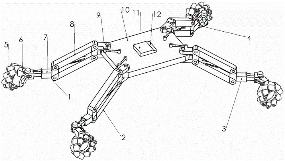 An asymmetric wheel-leg omnidirectional mobile chassis